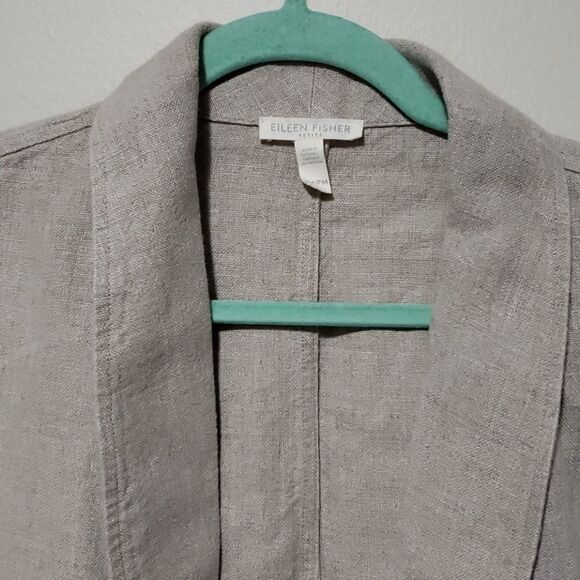 Eileen Fisher women's Petite Organic Linen Jacket medium cream - Picture 6 of 8